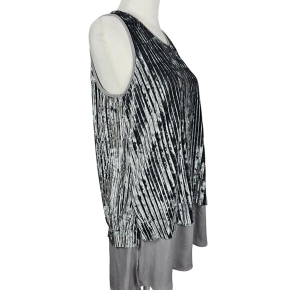 Shiny Pleated Dress Regency Core Party Glam Velvet Gray Origami by Vivien M - Picture 4 of 16